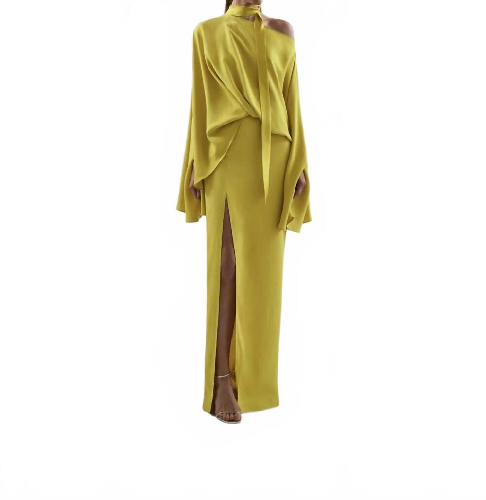 NEW TALLER MARMO women's brooks dress in acid yellow